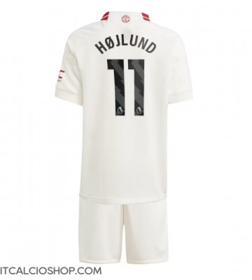 Manchester United Rasmus Hojlund #11 Terza Maglia Bambino 2023-24 Manica Corta (+ Pantaloni corti)